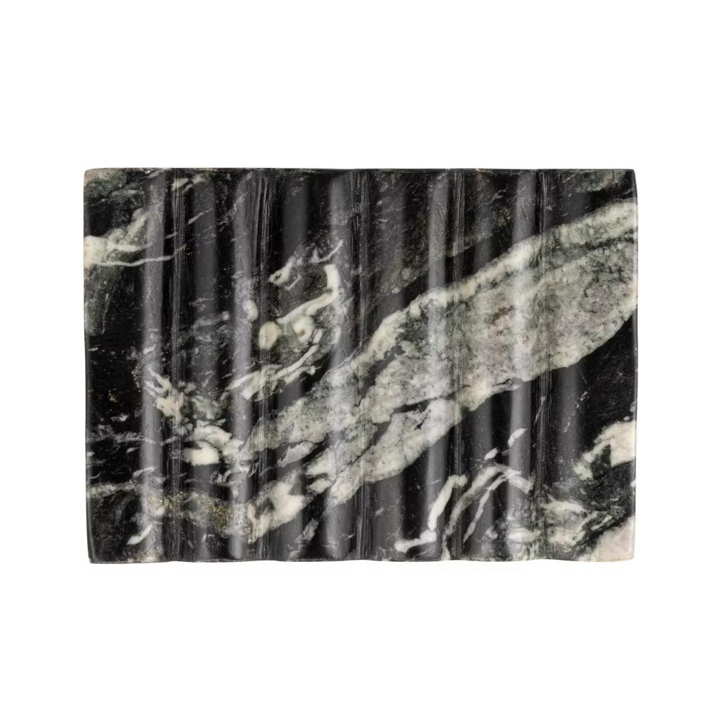 Storied Home Mélange Marble Soap Dish, Black and Beige - Image 7