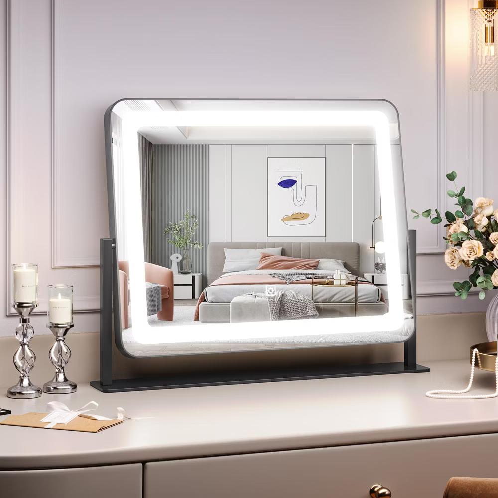 LED Vanity Mirror – Touch Control 3 Light Modes, Dimmable & 360° Rotation Makeup Mirror for Bathroom/Bedroom (1-Piece) - Image 9