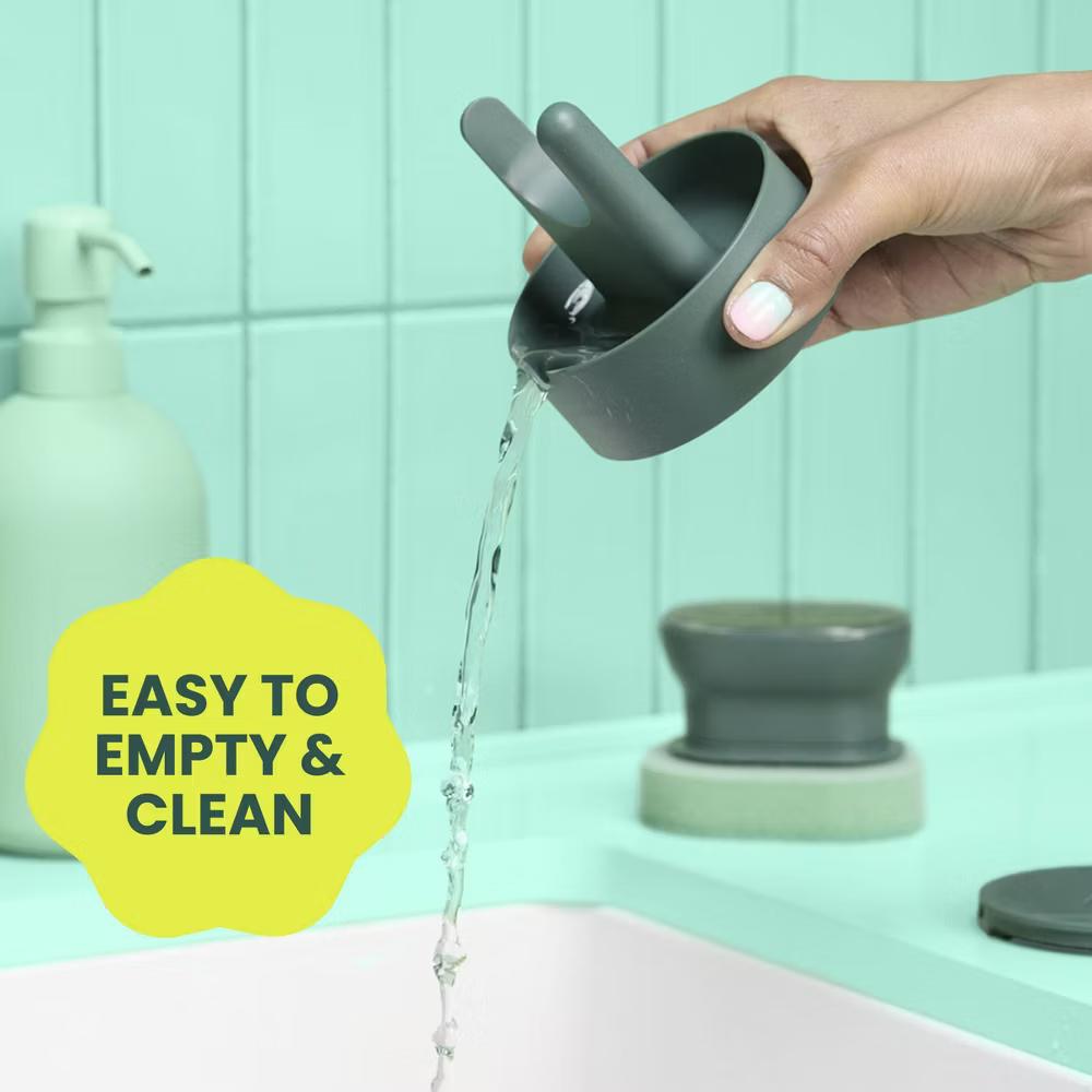 Brite by Fillable Palm Scrubber Dish Sponge with Built-in Soap Dispenser and Drain Dry Stand - Image 13