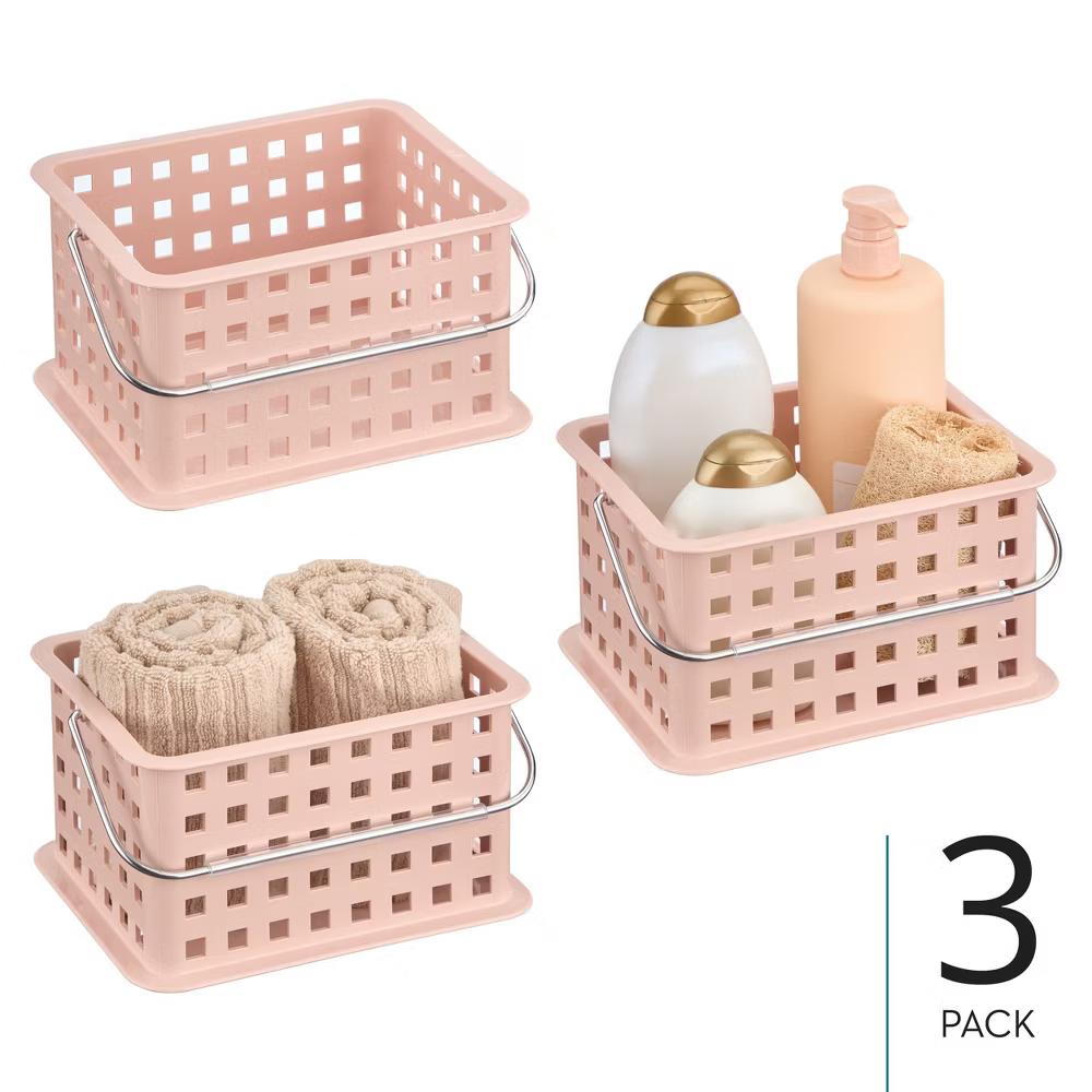 Portable Small Shower Caddy for Dorm or Bathroom, 3-Pack, White - Image 11