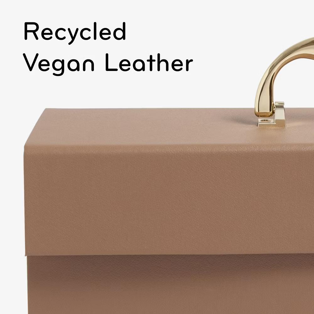19 Pocket Recycled Pleather Expandable File Light Brown: File Organizer & Holder, Letter Size, Storage Bin - Image 3