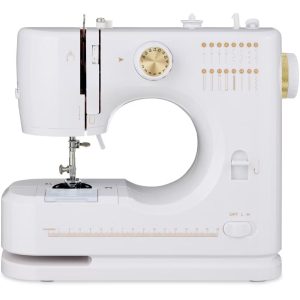 Best Choice Products 55-Piece Sewing Machine Kit for Beginners, w/ 16 Stitch Patterns, Double Stitching - White/Gold