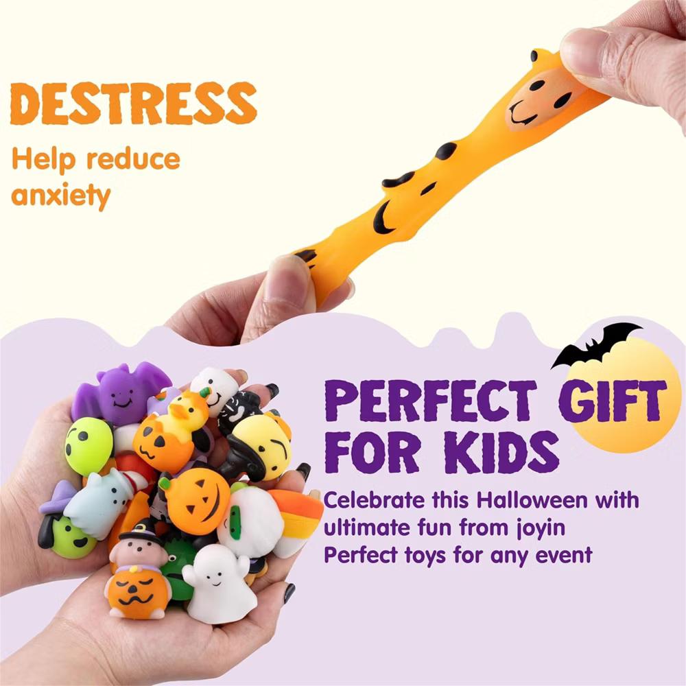 24/100Pcs Halloween Squishy Toys Kits Halloween Party Favors Trick-or-Treat Goodie Bag Filler Boys & Girls Birthday Gifts School Classroom Prize - Image 6