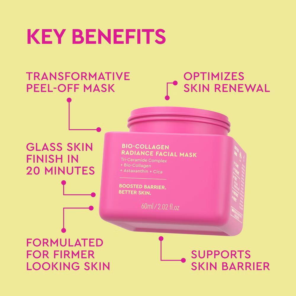 BYOMA Bio-Collagen Radiance Facial Mask - 2.02 fl oz: Anti-Aging, Vegan, Suitable for Combination Skin - Image 5