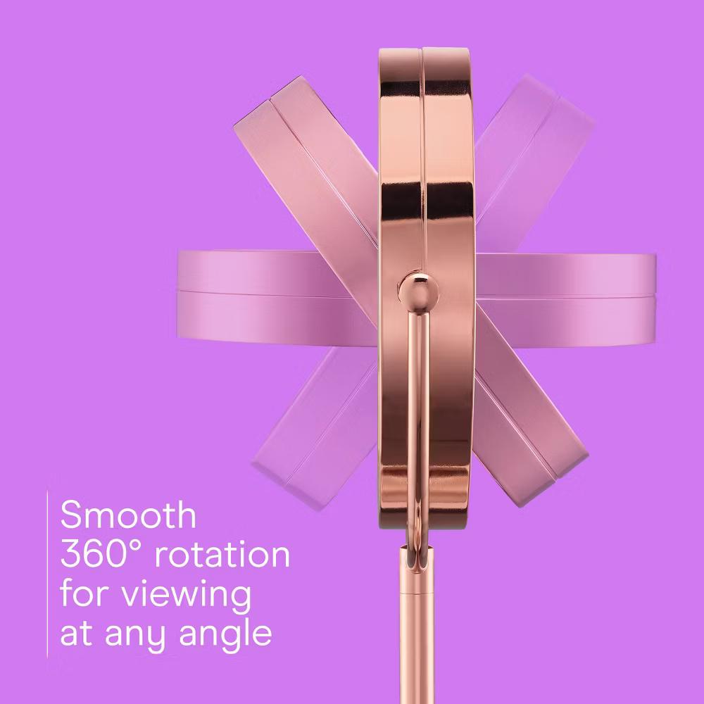 Conair LED Vanity Mirror with 1x and 10x Magnification Rose Gold - Image 4