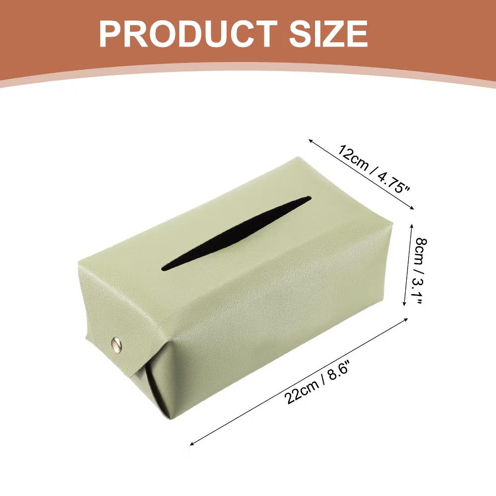 Rectangle PU Leather Tabletop Bathroom Kitchen Tissue Box Cover - Image 28