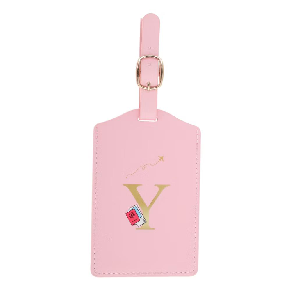 Letter Luggage Tag Pink 1 Pc - Image 55
