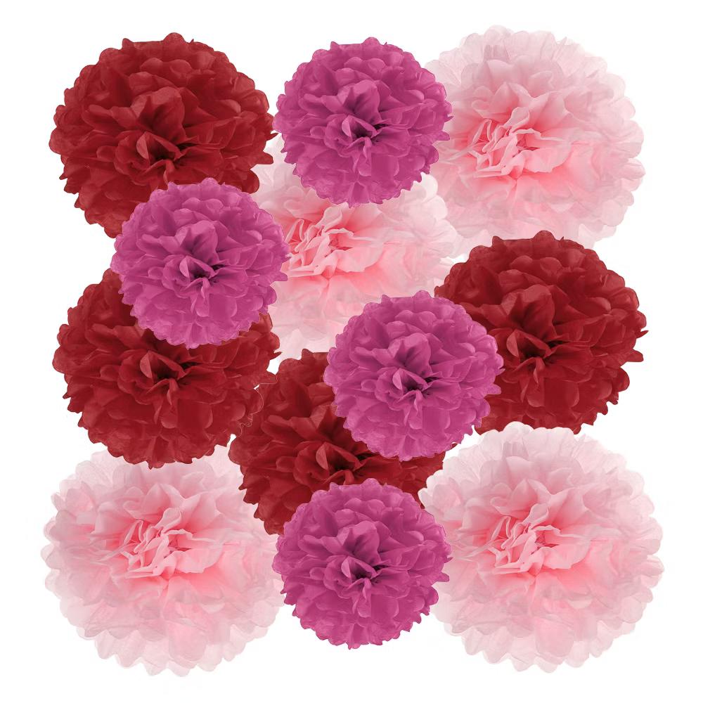Wedding Shower Bridal Party Decoration 3 Size Paper Pom Poms Flower Ball 15 Pcs - Image 14