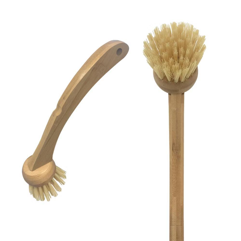 Eco Clean Bamboo Dish Brush, Multi Purpose, Sustainable Ergonomic Renewable Bamboo Handle, Fibers are Recycled Soda/Water Bottles - 1 CT - Image 6