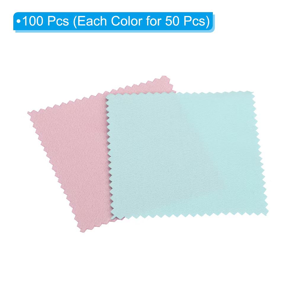 Reusable Double-Sided Microfiber Jewelry Cleaning Cloth 100 Pcs - Image 4