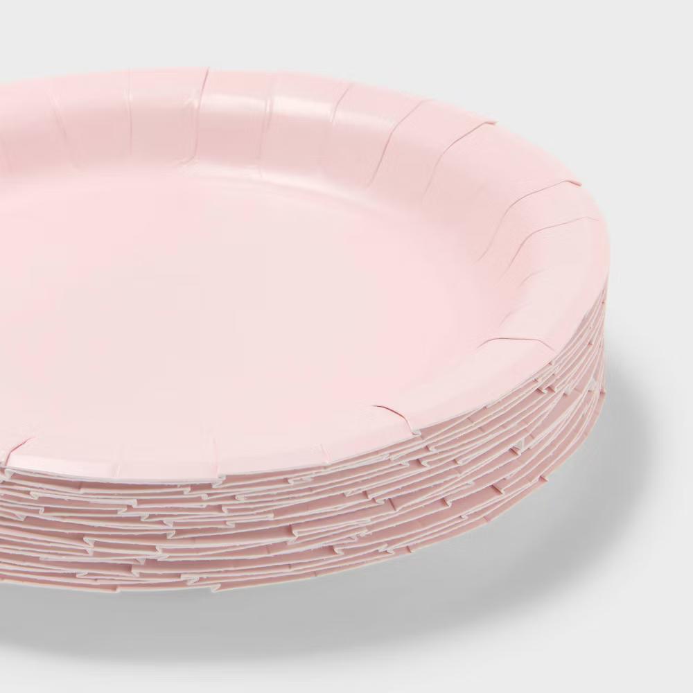 20ct Light Pink Snack Paper Plates - " - Image 2