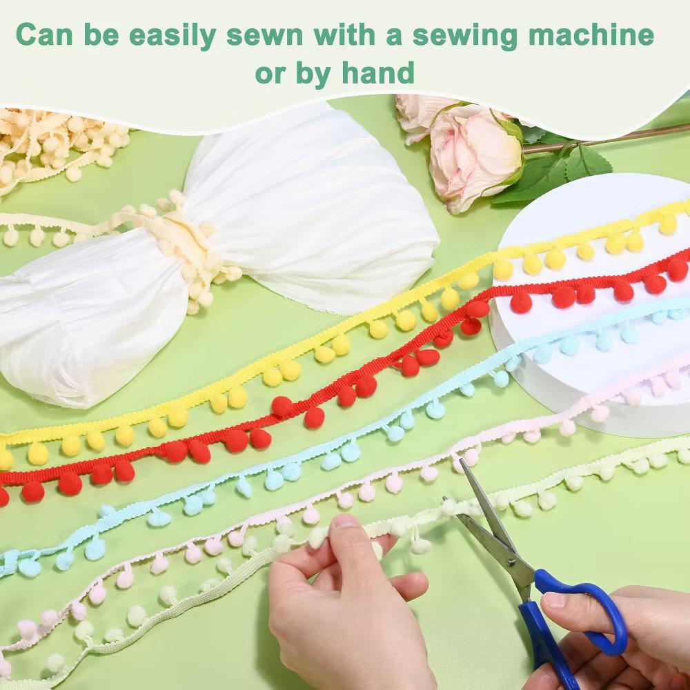 DIY Crafts Home Decoration Sewing Accessory Nylon Yarn Pom Pom Ball Fringe