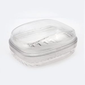 Double Layer Soap Dish with Cover 5.51"x4.13"x2.52" 1 Pc