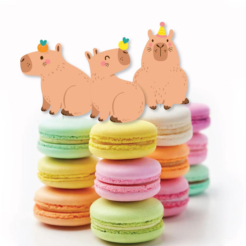 Capy Birthday - Dessert Cupcake Toppers - Capybara Party Clear Treat Picks - Set of 24 - Image 4
