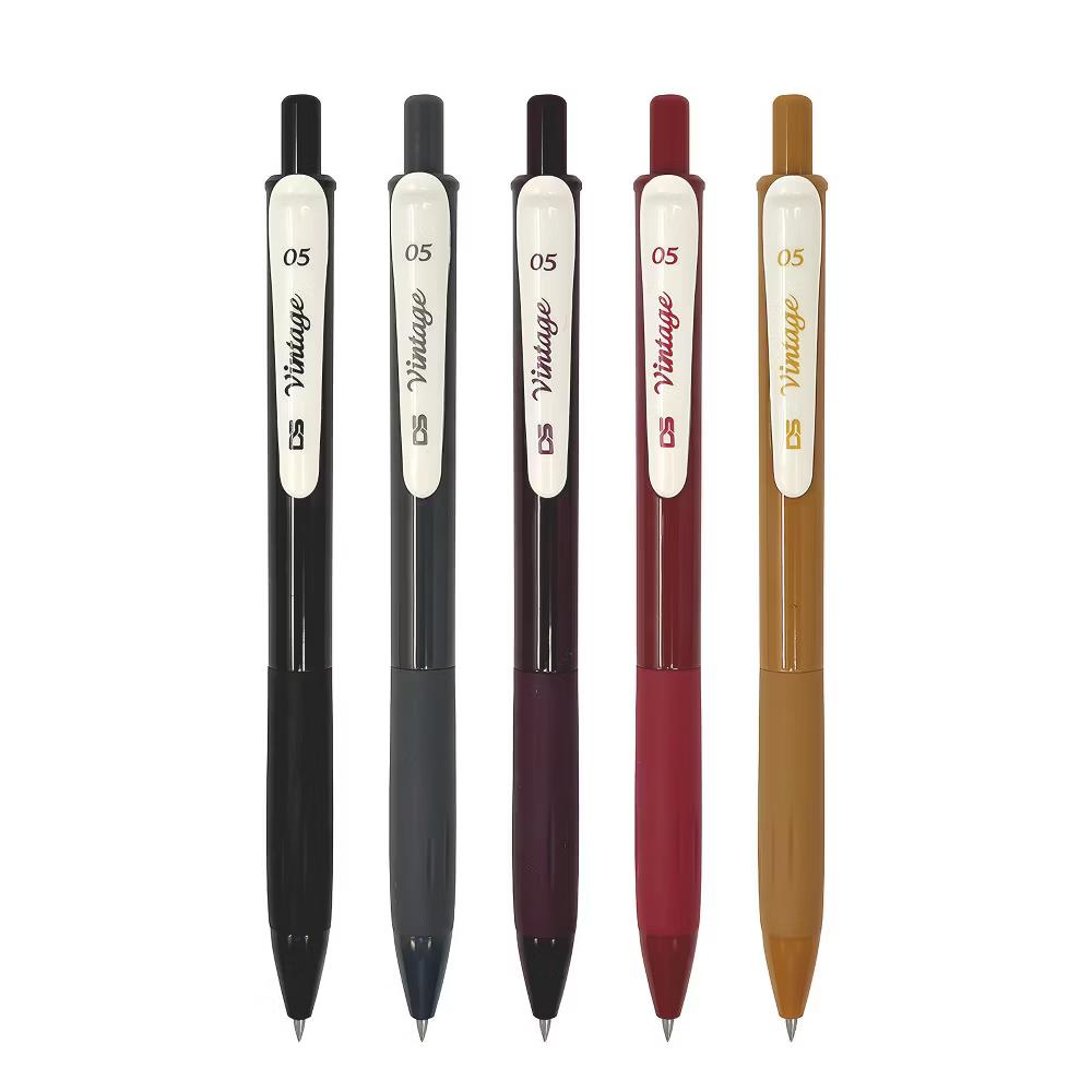 Multi-Color Retractable Gel Pen Set (5 pack), 0.5mm Fine Point, for Writing, Journaling, Drawing, Home and Office, Neo-Classic - Image 5