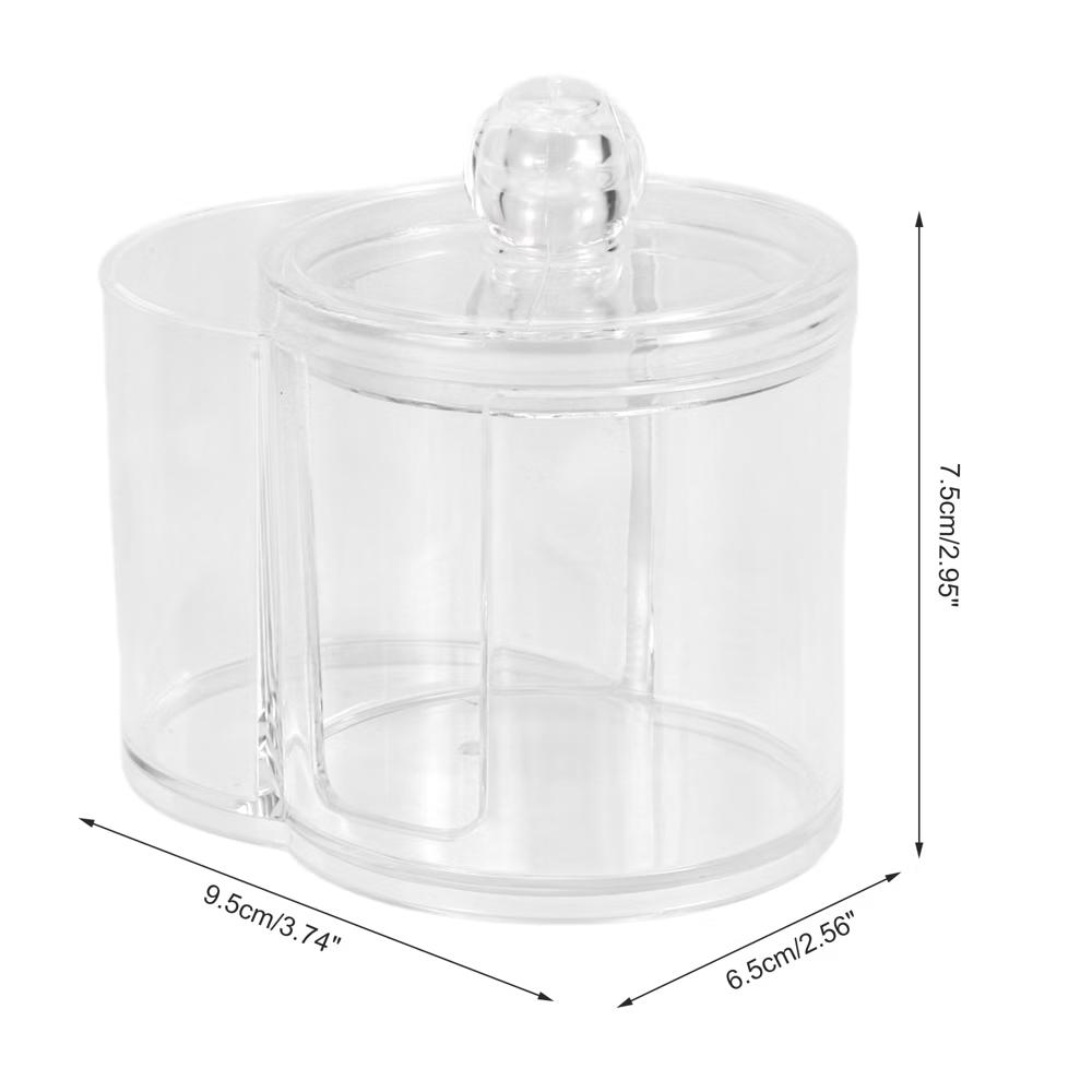 Plastic Cover Acrylic Cotton Swab Holder Bathroom Transparent 1 Pc - Image 6
