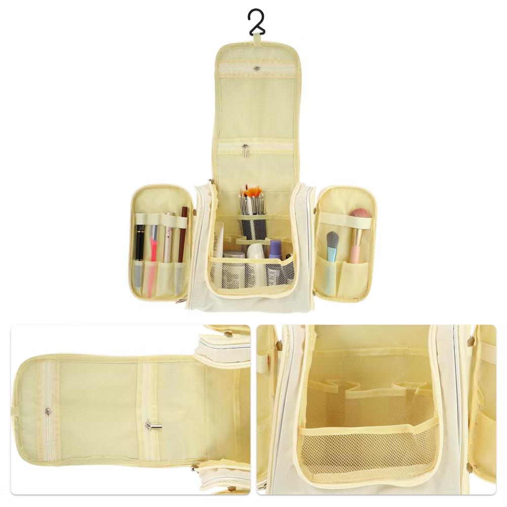 Travel Makeup Bag Travel Toiletry Organizer Makeup Brush Holder Waterproof Oxford Cloth 1 Pc - Image 3