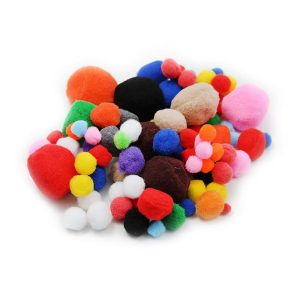 Pom Poms Assorted Sizes & Colors, 1 Pound