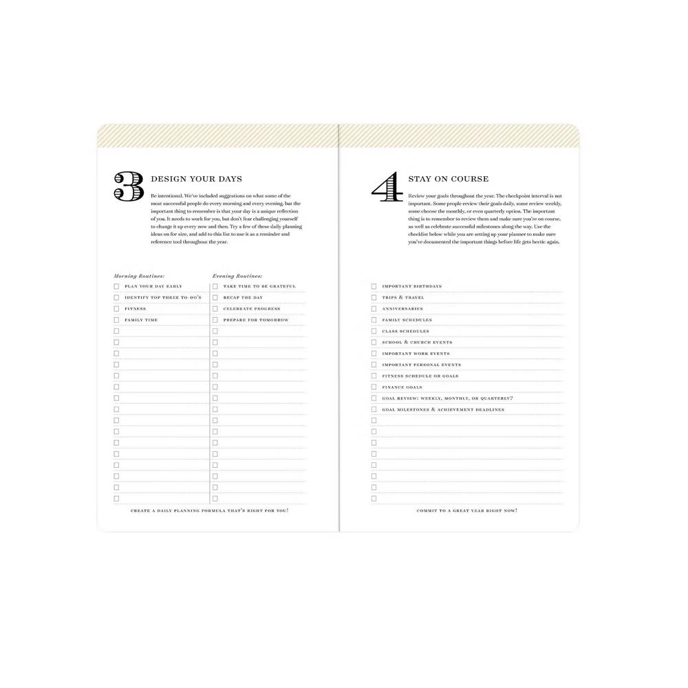 Day Designer 3.625"x6.125" 2026-2027 Planner Cabana Stripe Blue Matte Laminated Monthly 24 Months Stapled - Image 2