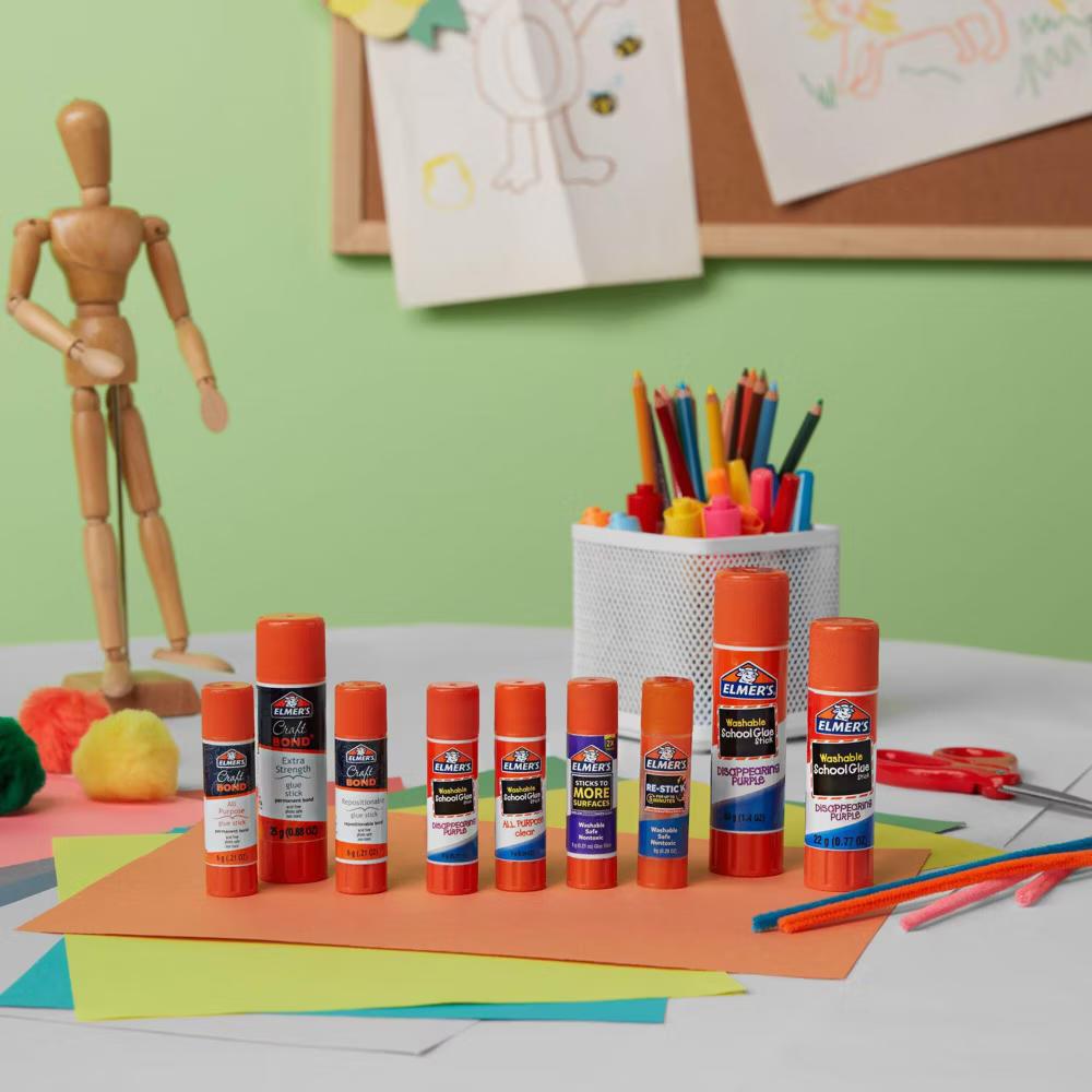6pk Giant Washable School Glue Sticks - Disappearing Purple - Image 3