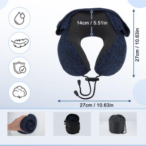 Travel Neck Pillow with Extra Large Hood 1 Set