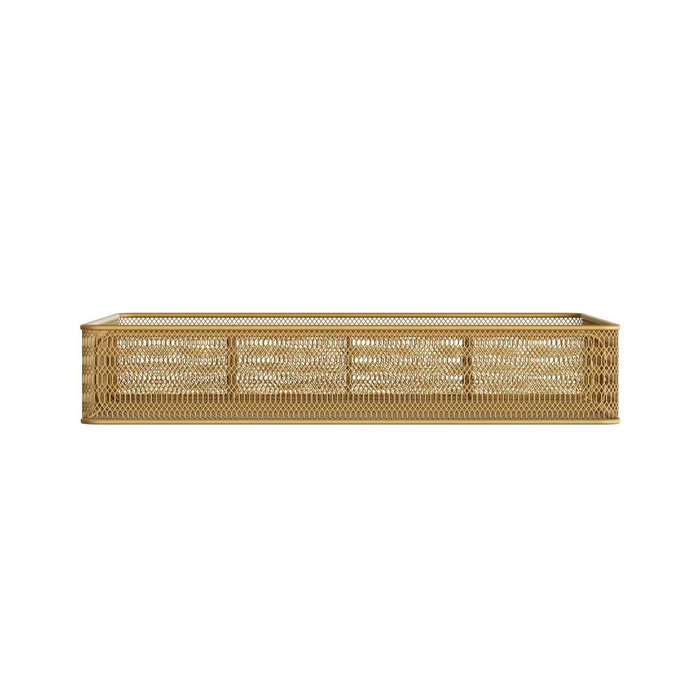 Martha Stewart Ryder Gold Mesh Metal 6 Compartment Large Desk Drawer Organizer for Accessories and Office Supplies - Image 8