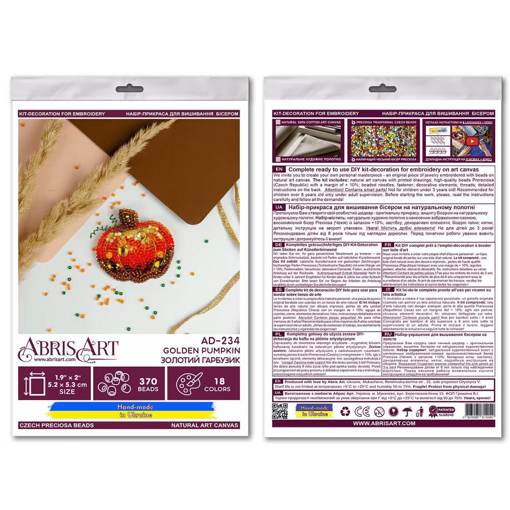 Art Bead Embroidery Decoration Kit - Golden pumpkin AD-234 - Image 4