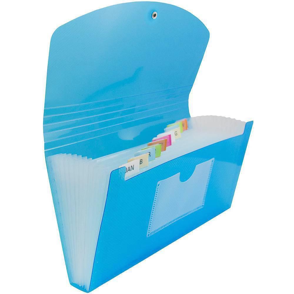 5" 10 1/2" 13 Pocket Plastic Expanding File Folder - Check Size - Image 5