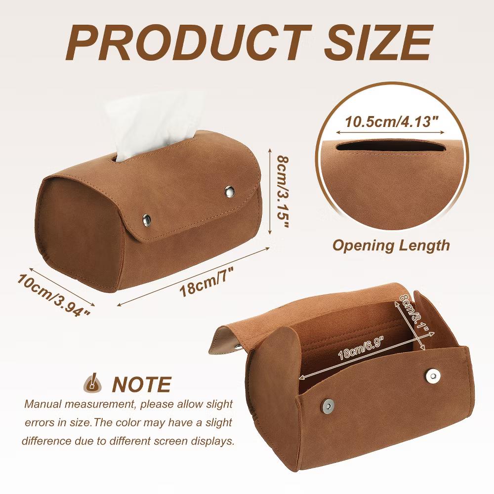 PU Leather Home Car Office Decorative Rectangular Tissue Box Cover - Image 7