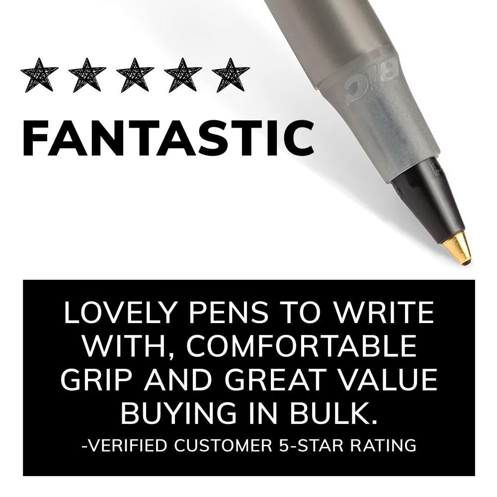 10pk Round Stic Xtra Life Ballpoint Pens 1.0mm Medium Point Black Ink: Back to School Supplies for Students & Teachers - Image 9