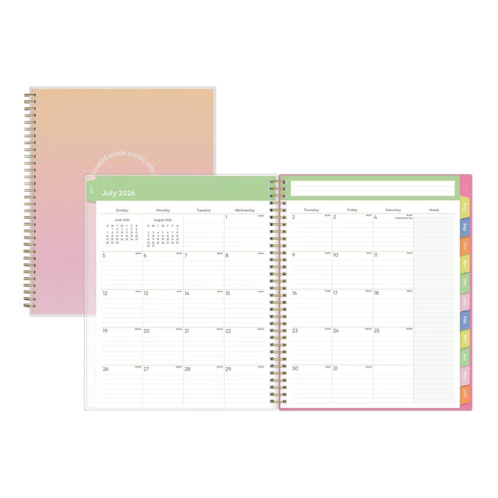 Blue Sky 8.5"x11" 2026-2027 Weekly/Monthly Teacher Planner Frosted with Notebook and Pouch Beautiful Minds - Image 13