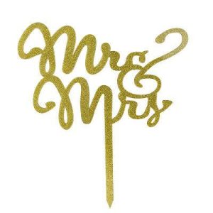 Gold 'Mr. & Mrs.' Cake Topper