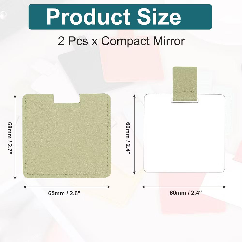 Stainless Steel Women Travel Makeup Mini Folding Mirror 2 Pcs - Image 24