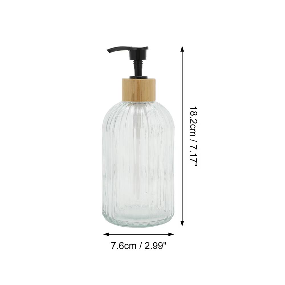 Round Bottom Vertical Stripe Soap Dispenser 13.53oz 1 Pc - Image 2