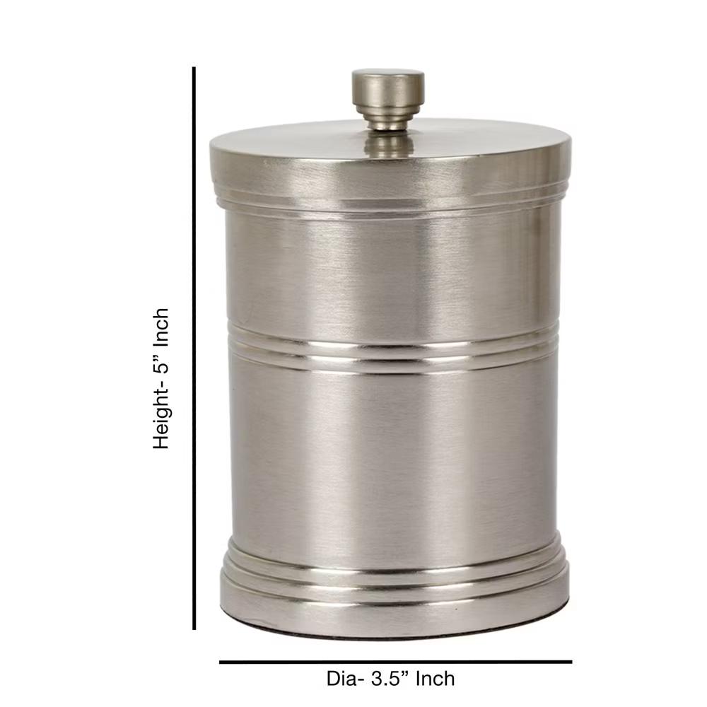 Dual Ridge Metal Bathroom Vanity Countertop Storage Organizer Canister Jar - Image 4