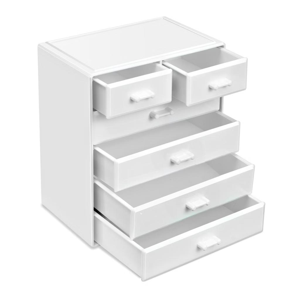 6 Drawer Makeup Organizer Case - Storage for Vanity, Bathroom, Dorm, Closet, and more -Large, 2 Small Drawers - Image 11
