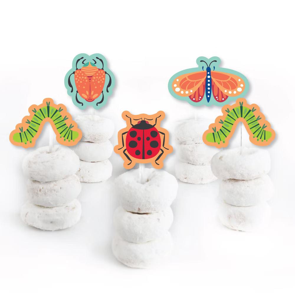 Buggin' Out - Dessert Cupcake Toppers - Bugs Birthday Party Clear Treat Picks - Set of 24 - Image 2