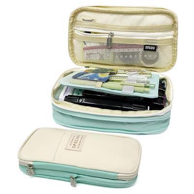 Large Capacity Pencil Case, Expandable Pencil Pouch for Stationery Tools, Aqua