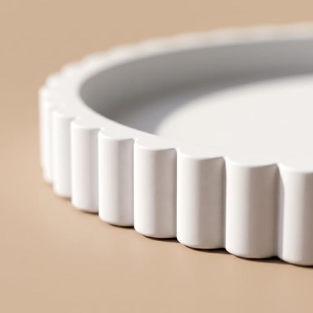 2Pc Round Silicone Vanity Tray Set Decorative Catchall Organizer for Bathroom Countertop Perfume White - Image 69
