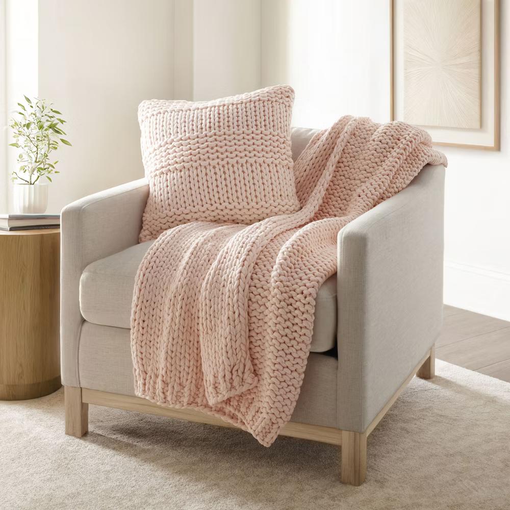 Cozy Chunky Knit Throw Pillow Cover And Pillow Insert - Image 12