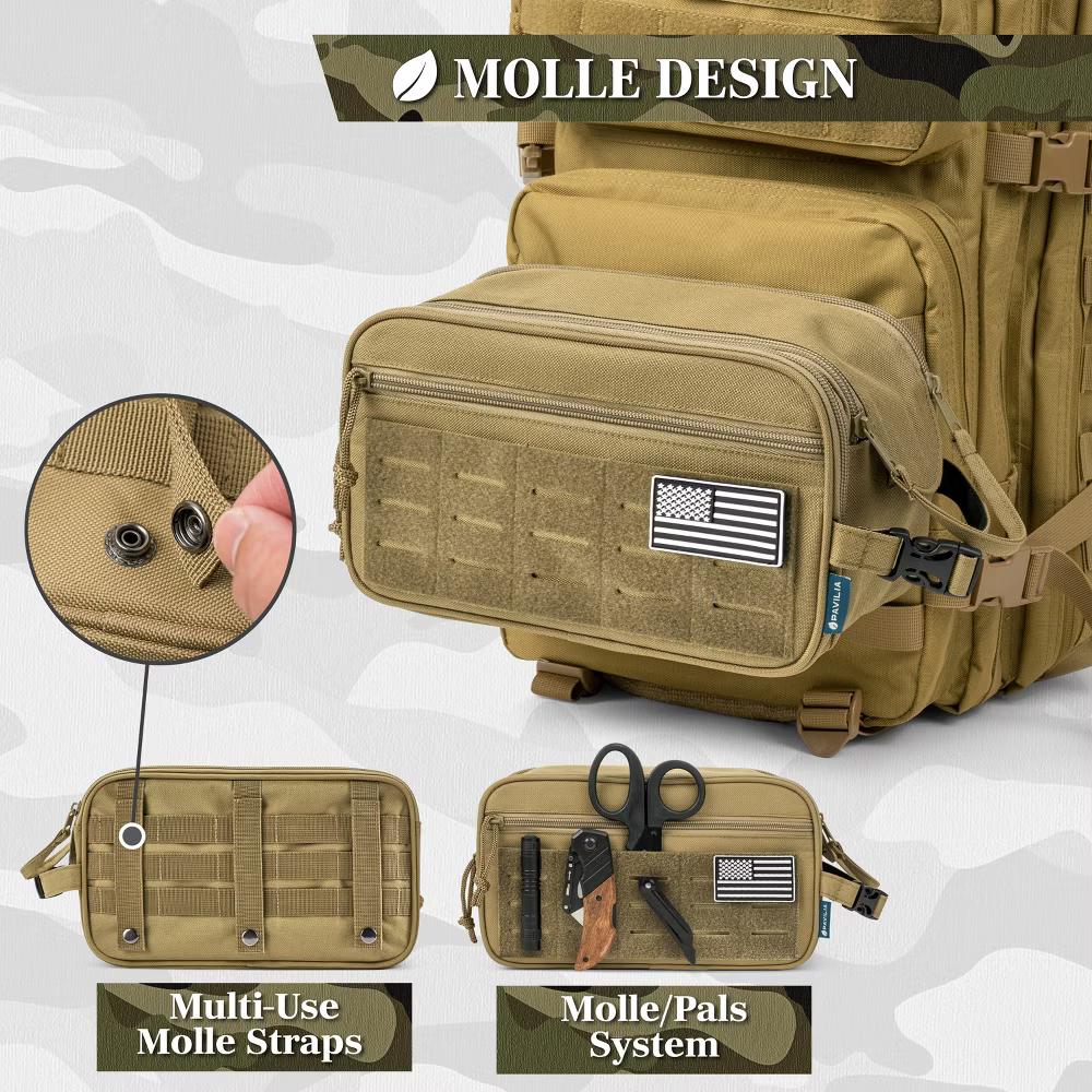 Tactical Toiletry Bag for Men, Hygiene Travel Bag, Military Dopp Kit, Water Resistant Molle Pouch, Shaving Grooming Organizer Case - Image 37