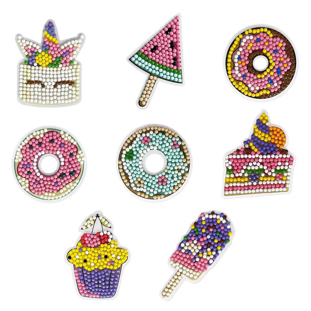 Diamond Art Kits, 5D Gem Painting DIY Arts & Crafts Stickers, 8pcs Sweet Treats - Image 3