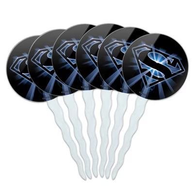 Glowing Shield Cupcake Picks Toppers Decoration Set of 6 - Image 2