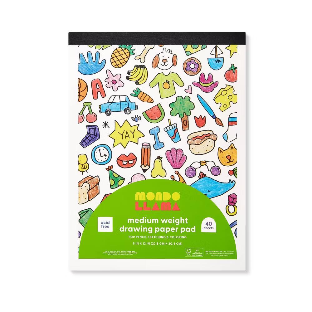9"x12" Medium Weight Drawing Paper Pad - Sketch Pad for Kids, 40 Sheets, Uncoated, Glue Binding - Image 3