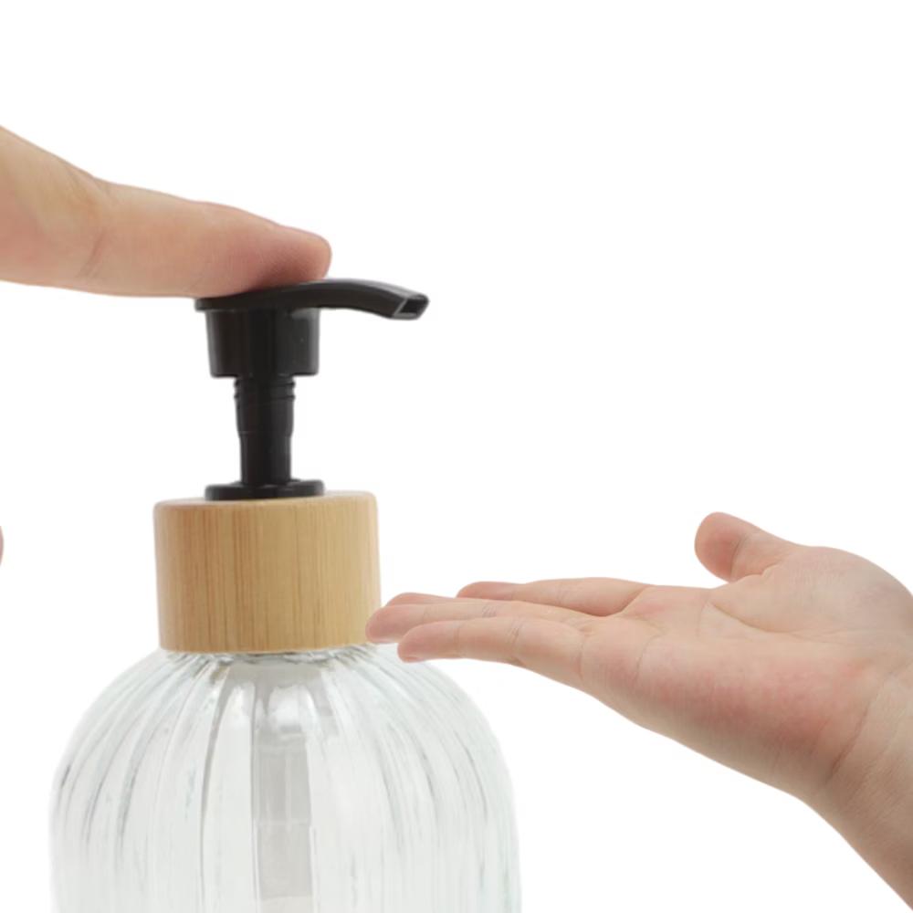 Round Bottom Vertical Stripe Soap Dispenser 13.53oz 1 Pc - Image 3