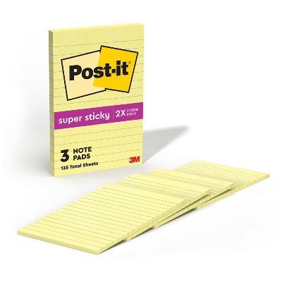 4pk 4" 6" Line Super Sticky Notes, 45 Sheets/Pad - Canary Yellow - Image 12