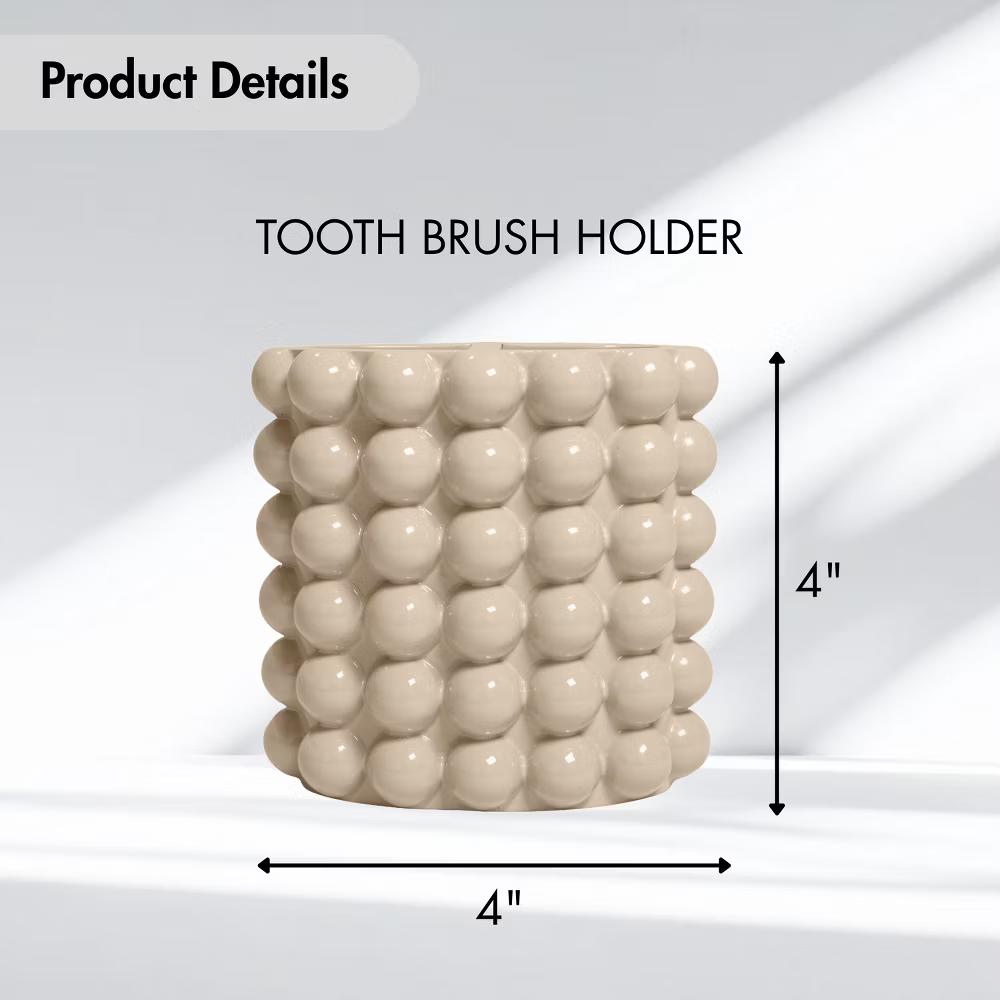 Better Trends Nova Bathroom Accessories Collection Toothbrush Holder 100% Resin with Bubble Pattern for Vanity Decor & Countertop - Image 29