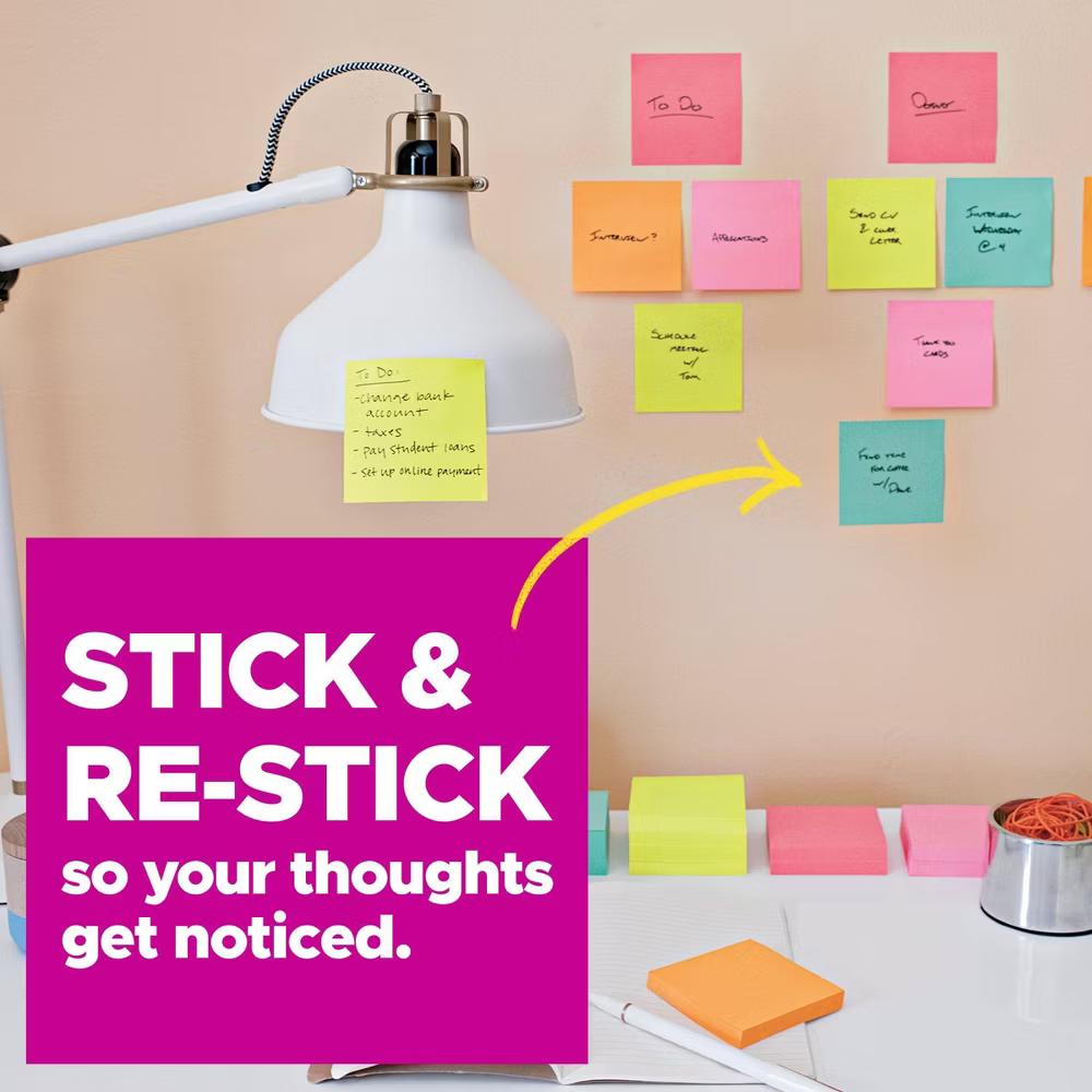 Multi-Colored Super Sticky Notes Cube - Image 2