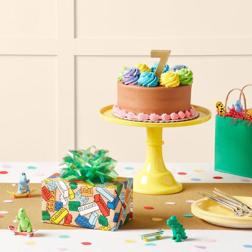 96"x30" Building Blocks Birthday Gift Wrapping Paper Colorful - Image 3