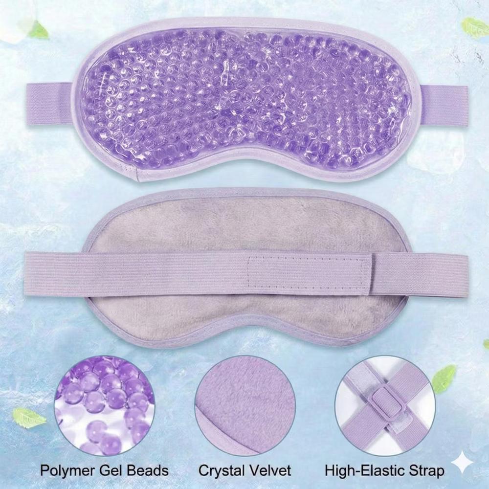 Reusable Gel Bead Eye Mask Hot and Cold Compress PVC Eye Cover with Adjustable Strap - Image 22